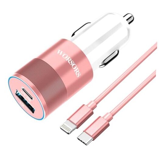 35W USB C Fast Car Charger [Apple MFi Certified] Compatible with iPhone 14 Pink