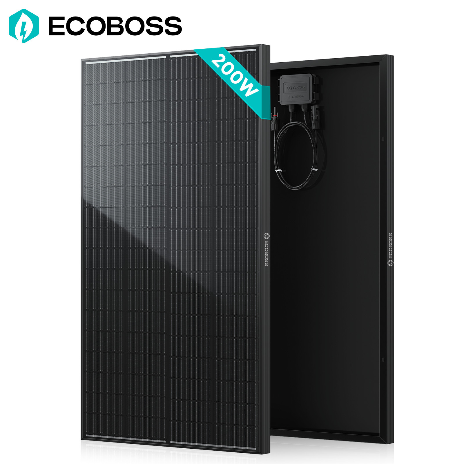 ECOBOSS 200W Watt Solar Panel Monocrystalline 12V N-Type Home RV Boat Off-Grid