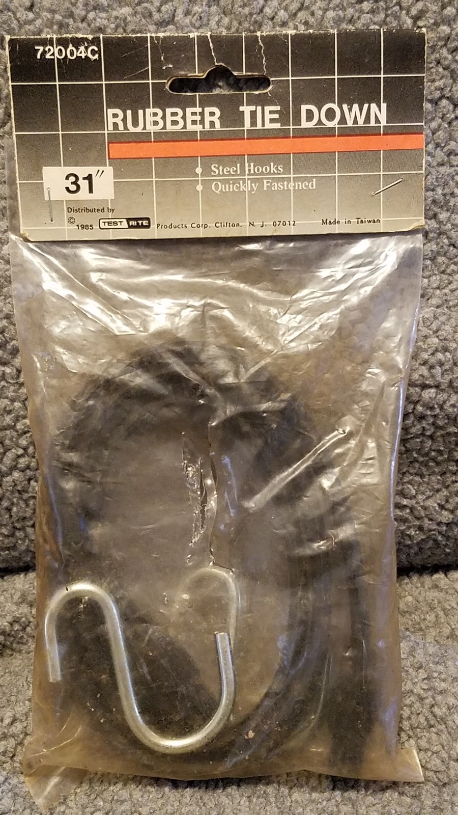 Rubber Tie Down 31 Inches Steel Hooks Quickly fastened Test Rite