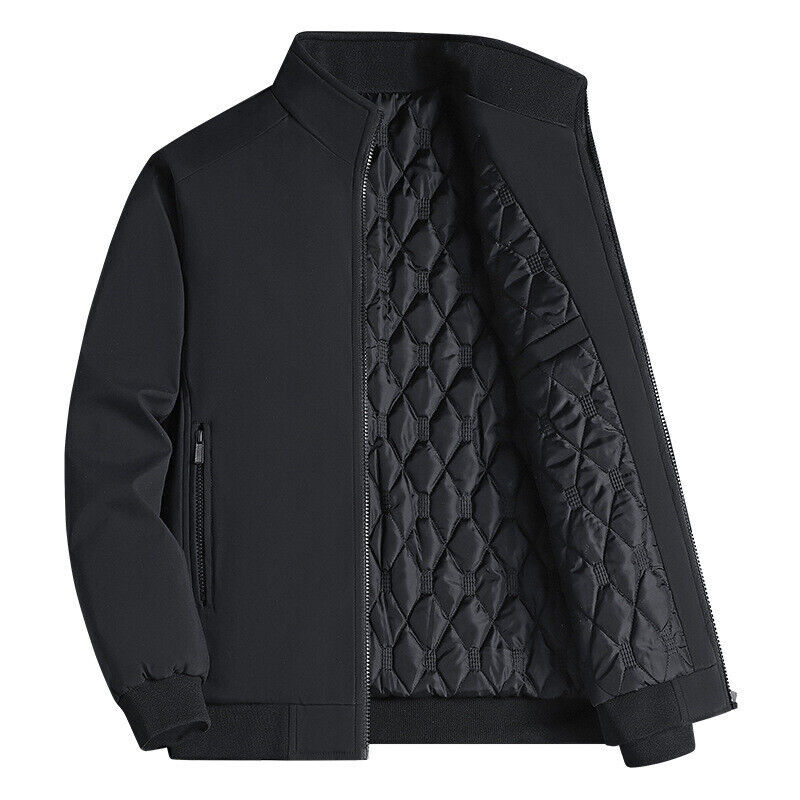 Men Winter Padded Coats Warm Faux Fleece Jackets Outwear Tops Casual Parkas