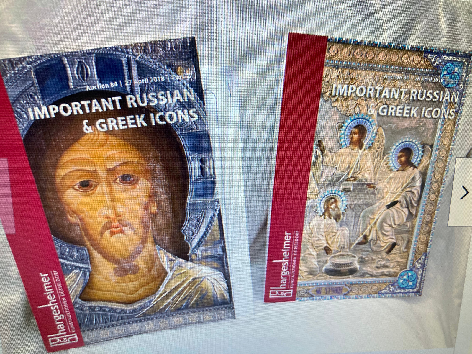 RUSSIAN AND GREEK ICONS ON THE HARGESHIMER AUCTION 2 CATALOGS 10 NOV 2017 1700 L