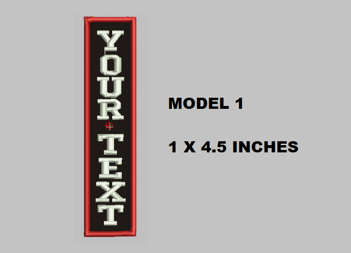 Custom Embroidered 1" x 4.5" Name Tag Patch Motorcycle Biker Iron on VERTICAL