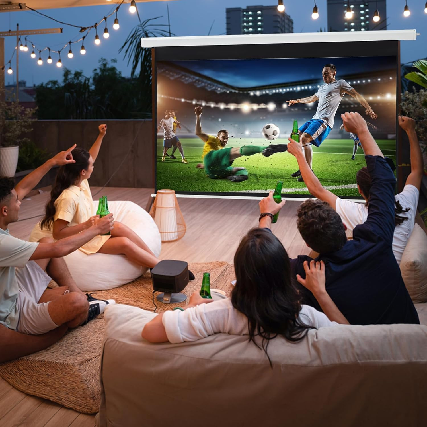 150" Projector Screen Motorized 16:9 Retractable Projection Screens | Electric A