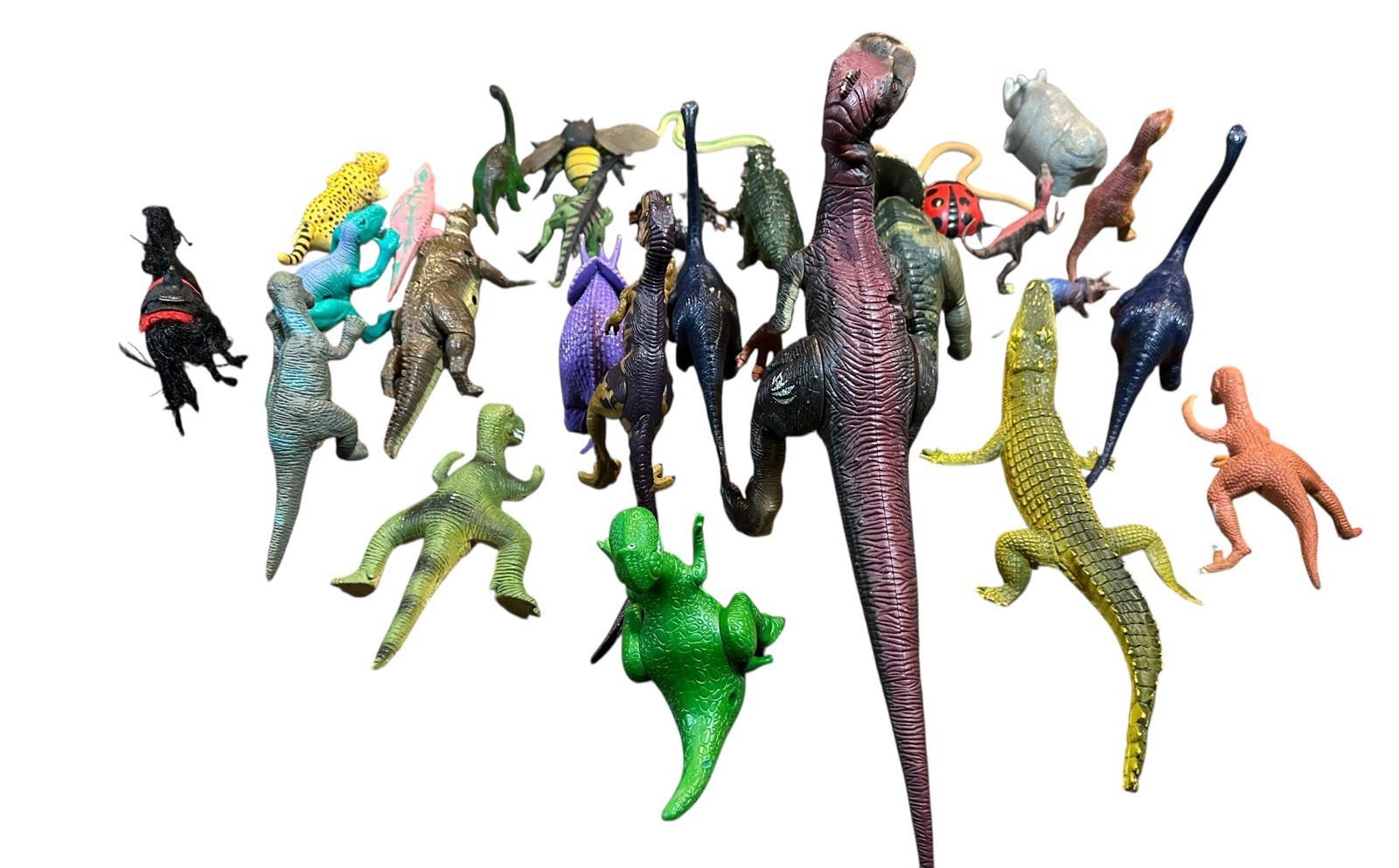 Plastic Toy Animal Lot 29 Pieces Dinosaurs Reptiles Insects Figures Kids Play