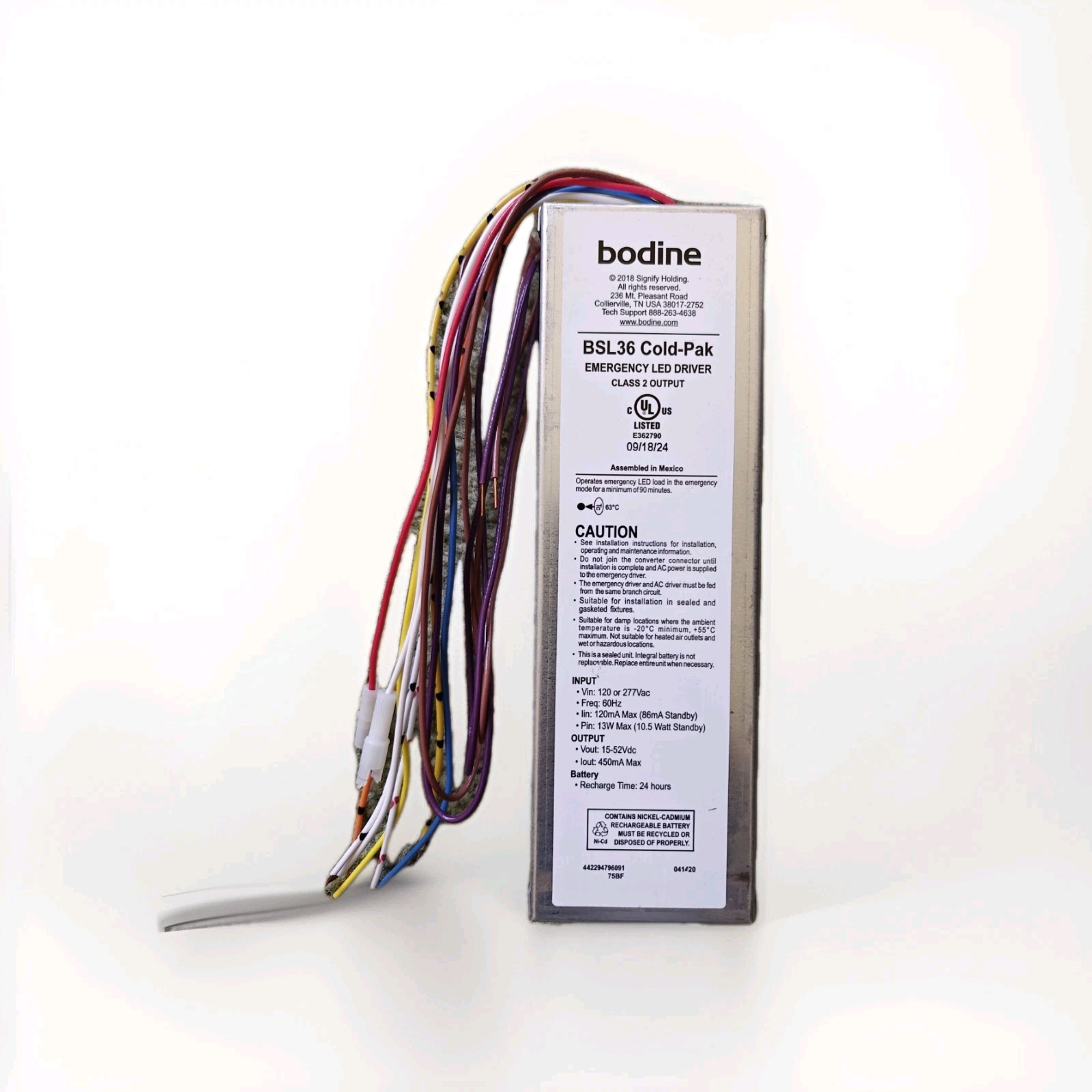 Bodine BSL36 Cold-Pak (BSL36ColdITS67) LED Emergency Lighting Driver - IP67-Test