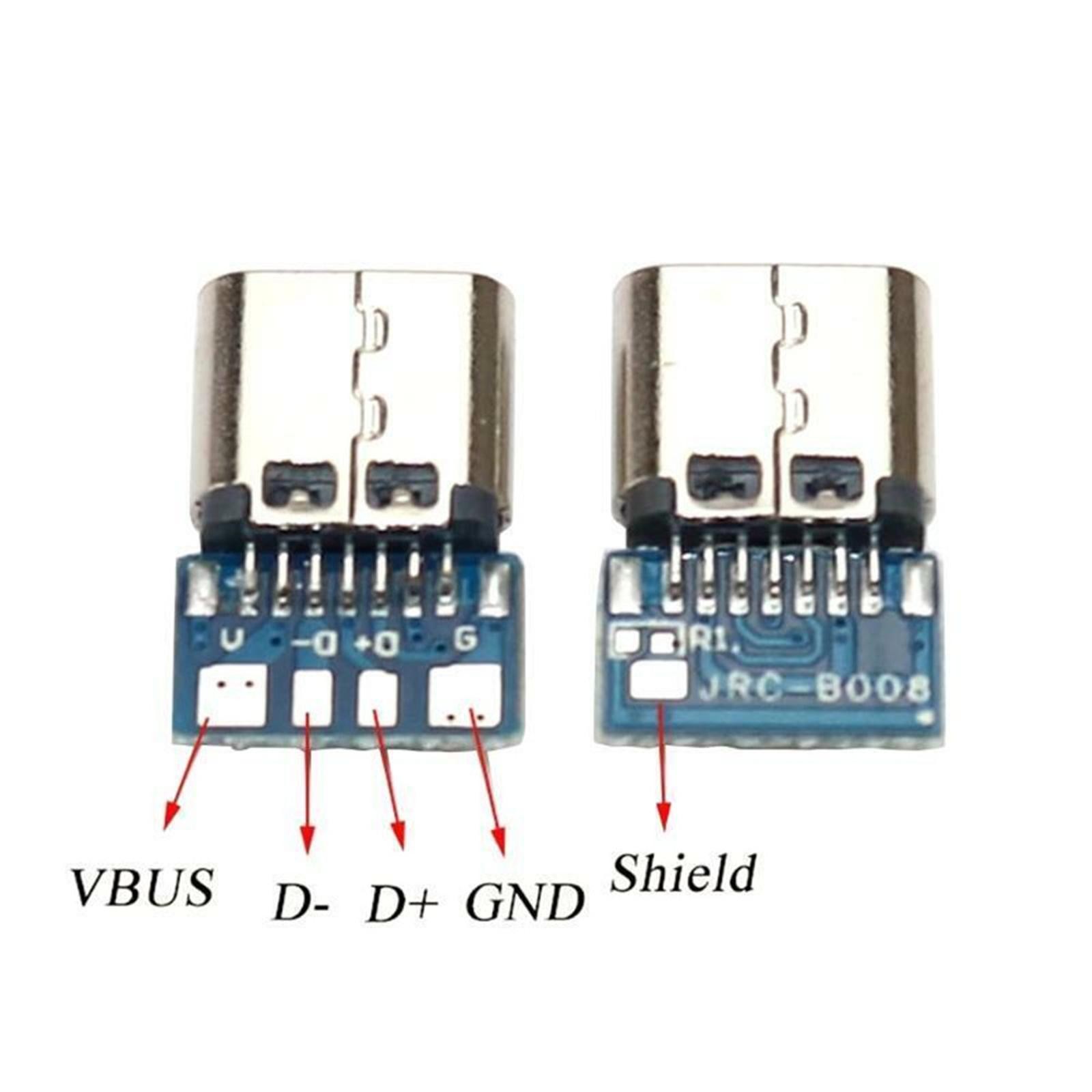 10Pcs USB Type-C 14 pin Connector Breakout P-CB Board Female Socket Type-C 2.0 h