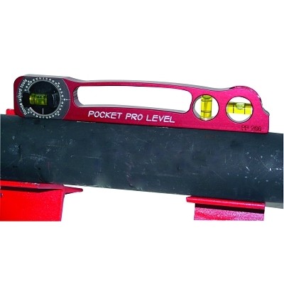 Pocket Pro Level, 9 in L, 3 Vials, Anodized Aluminum Flange Wizard PP200 Red