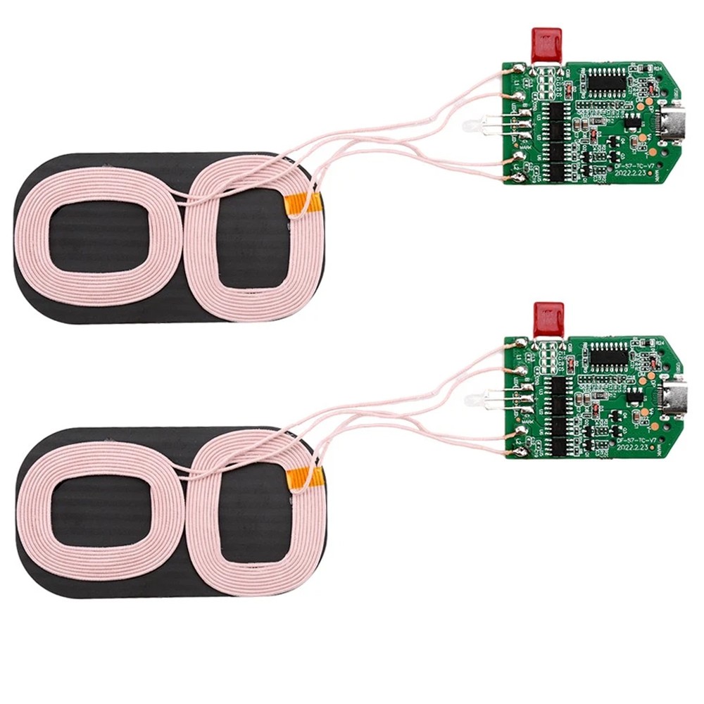 2PCS Dual Coil 15W Wireless Charger Transmitter Module Fast Charging Board DIY