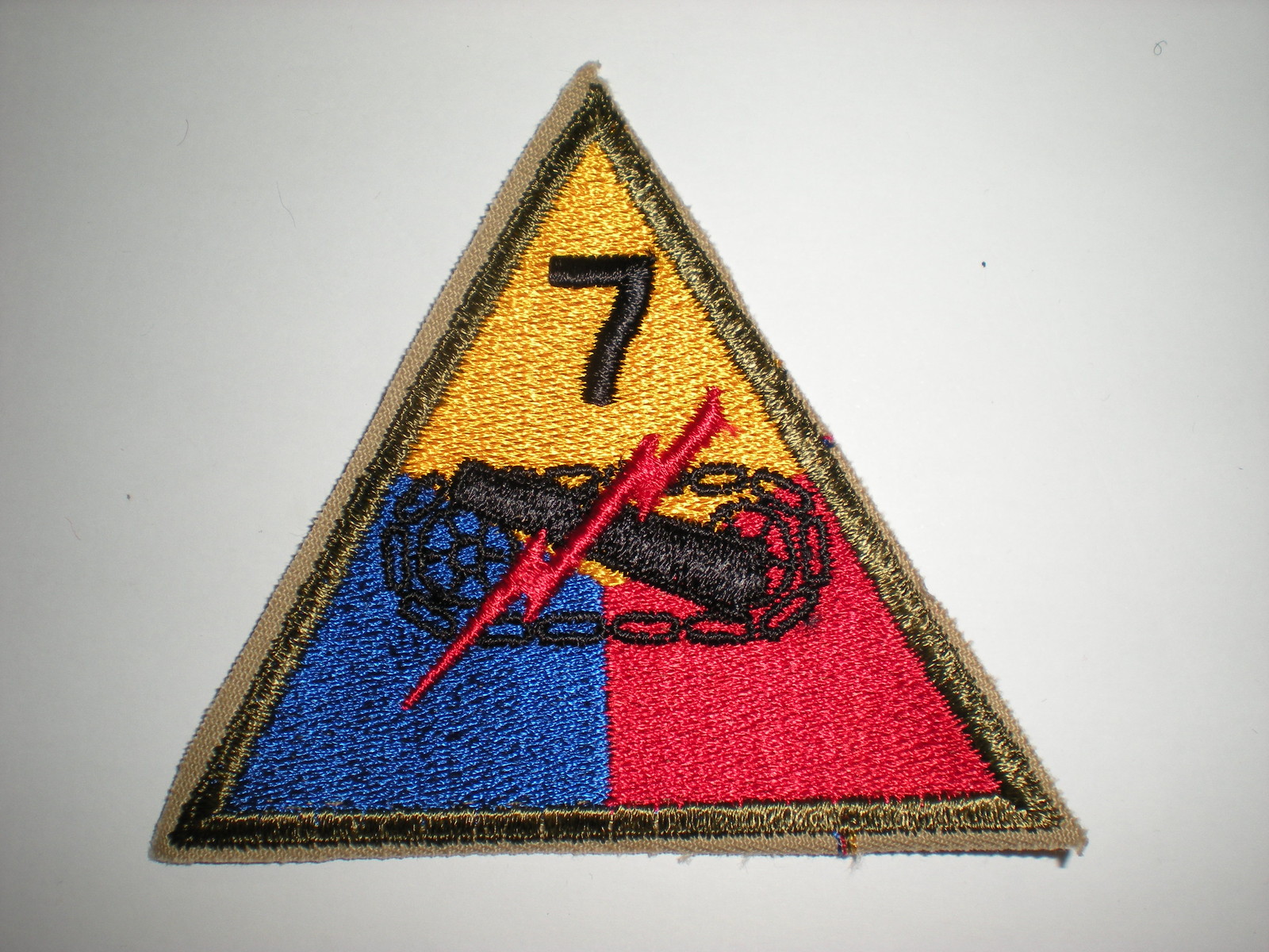 US ARMY 7TH ARMORED DIVISION PATCH  - ORIGINAL WWII ERA