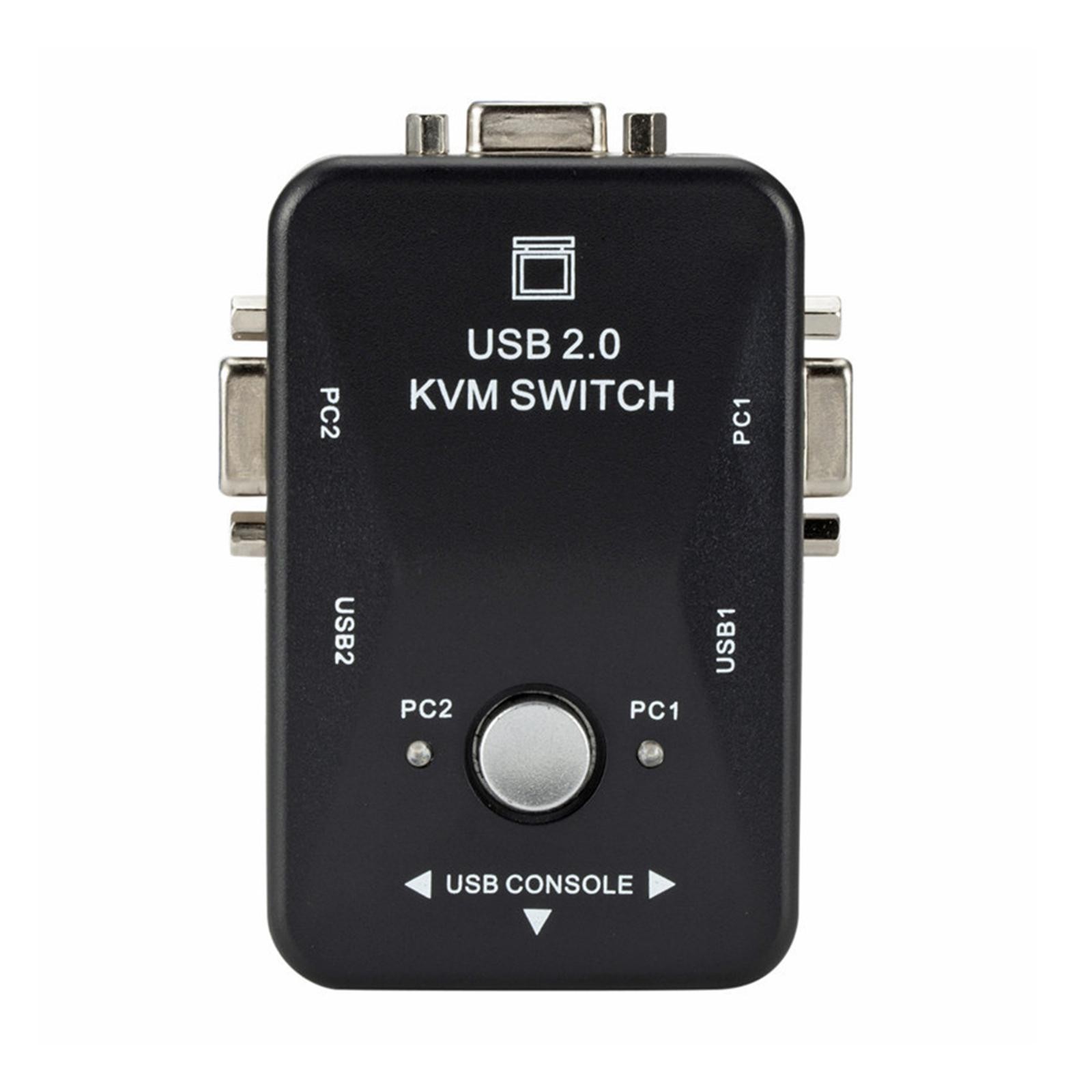 USB 2 Ports KVM Key-Press Switch Device Keyboard Monitor For Desktop/Computer