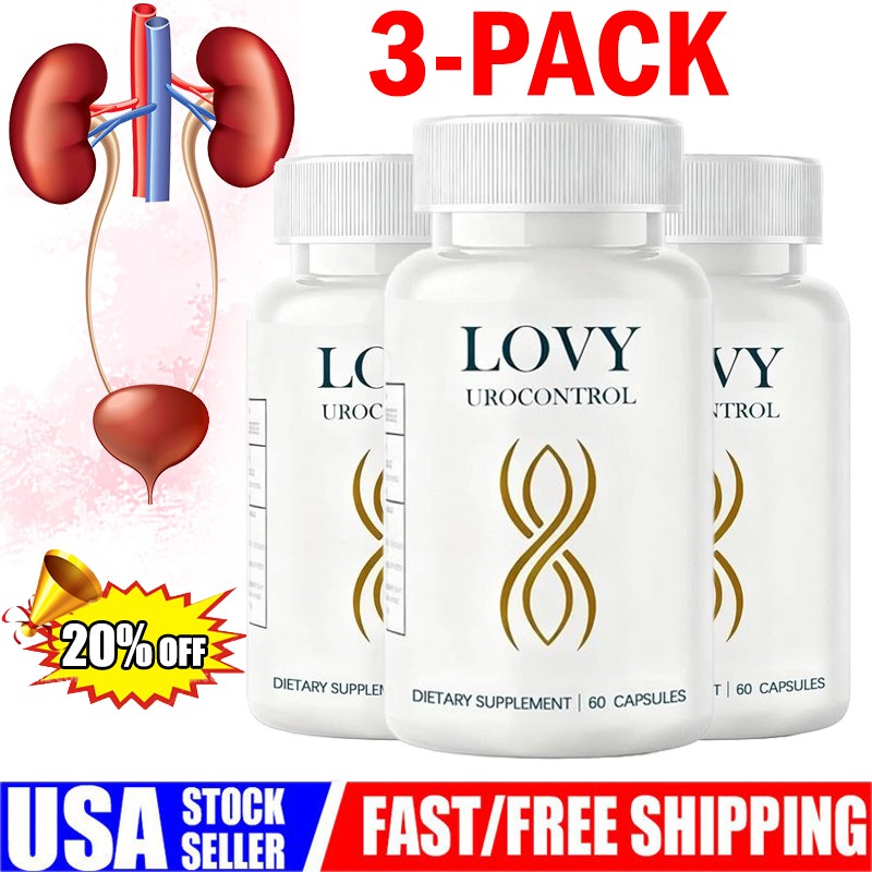 3X Lovy Urocontrol Capsules, Bladder Health Supplement, Maximum Strength Formula
