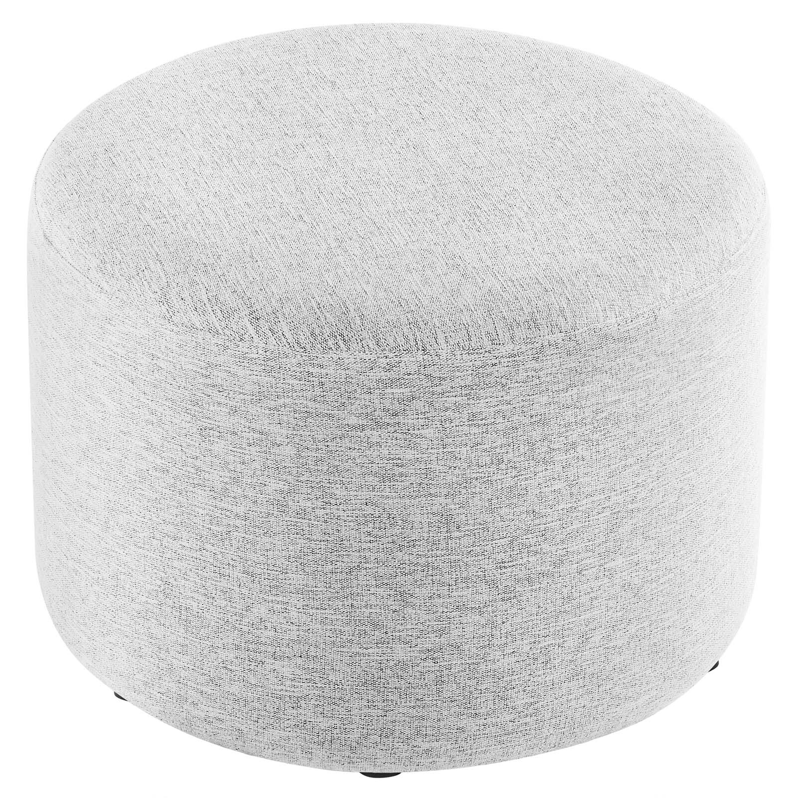 Modway Large 23" Round Woven Heathered Fabric Upholstered Ottoman