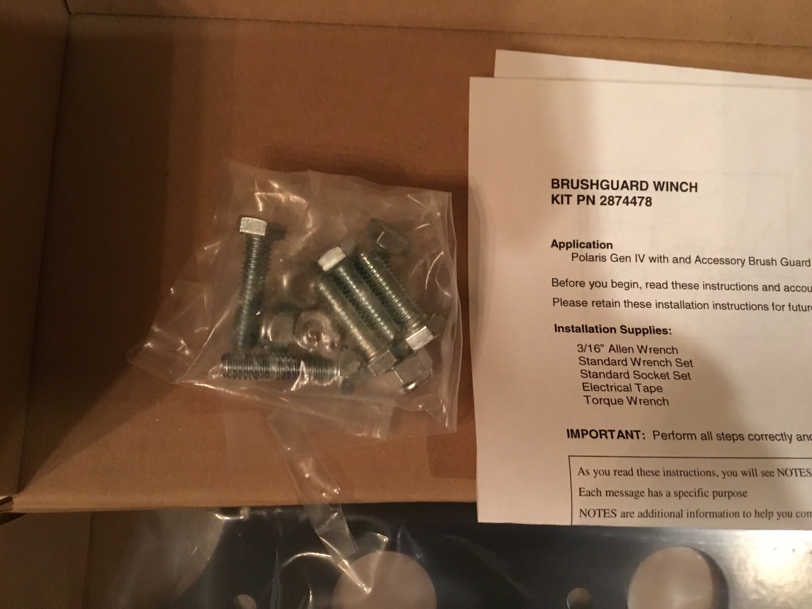 Polaris Oem Warn Winch Mount Kit 2873671