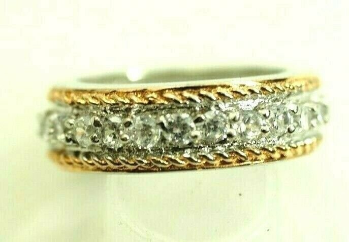 Beautiful Eternity Band RIng 25 round Cubic Zirconia 1ct Sterling Silver size 7