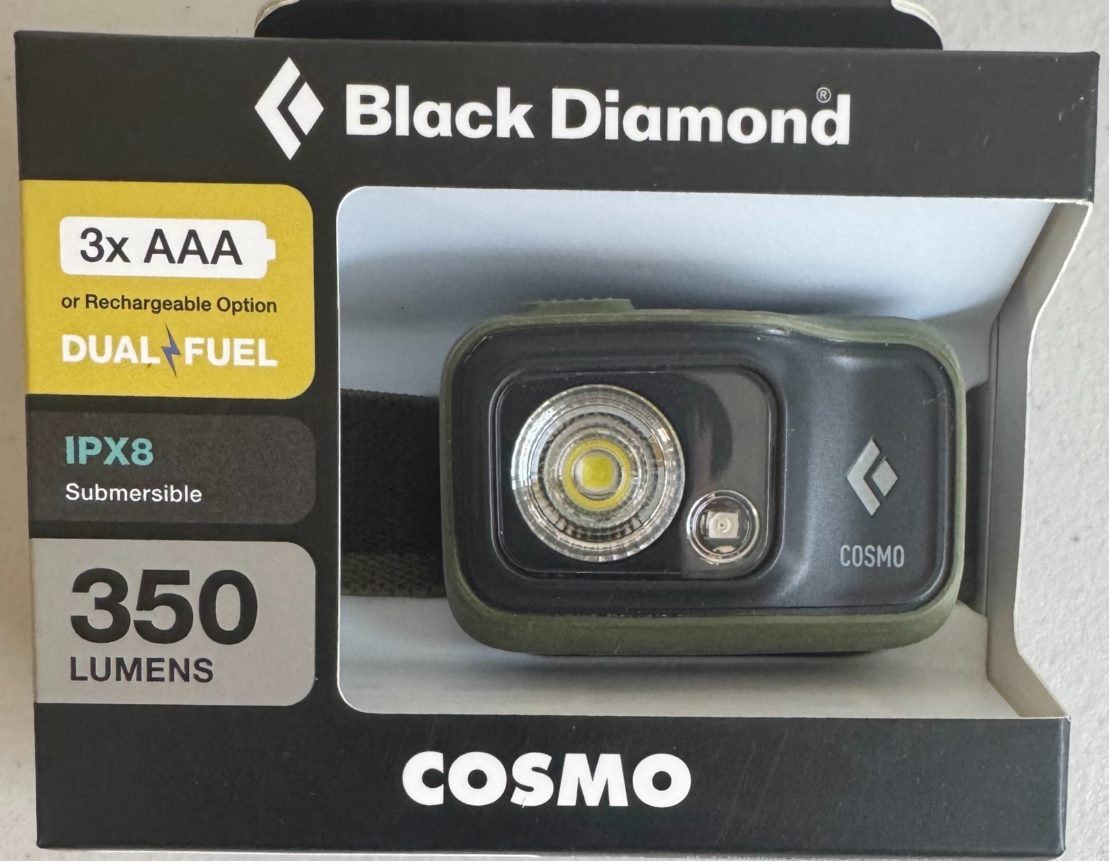 Black Diamond Cosmo 350 Headlamp (Dark Olive)