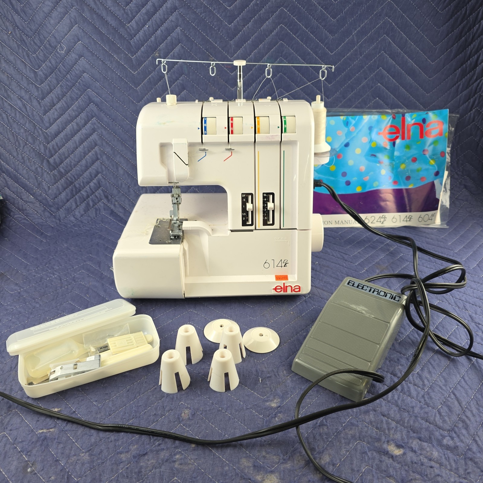 Elna Serger 614DE Four Thread Overlocker Sewing And Serger Machine + Pedal