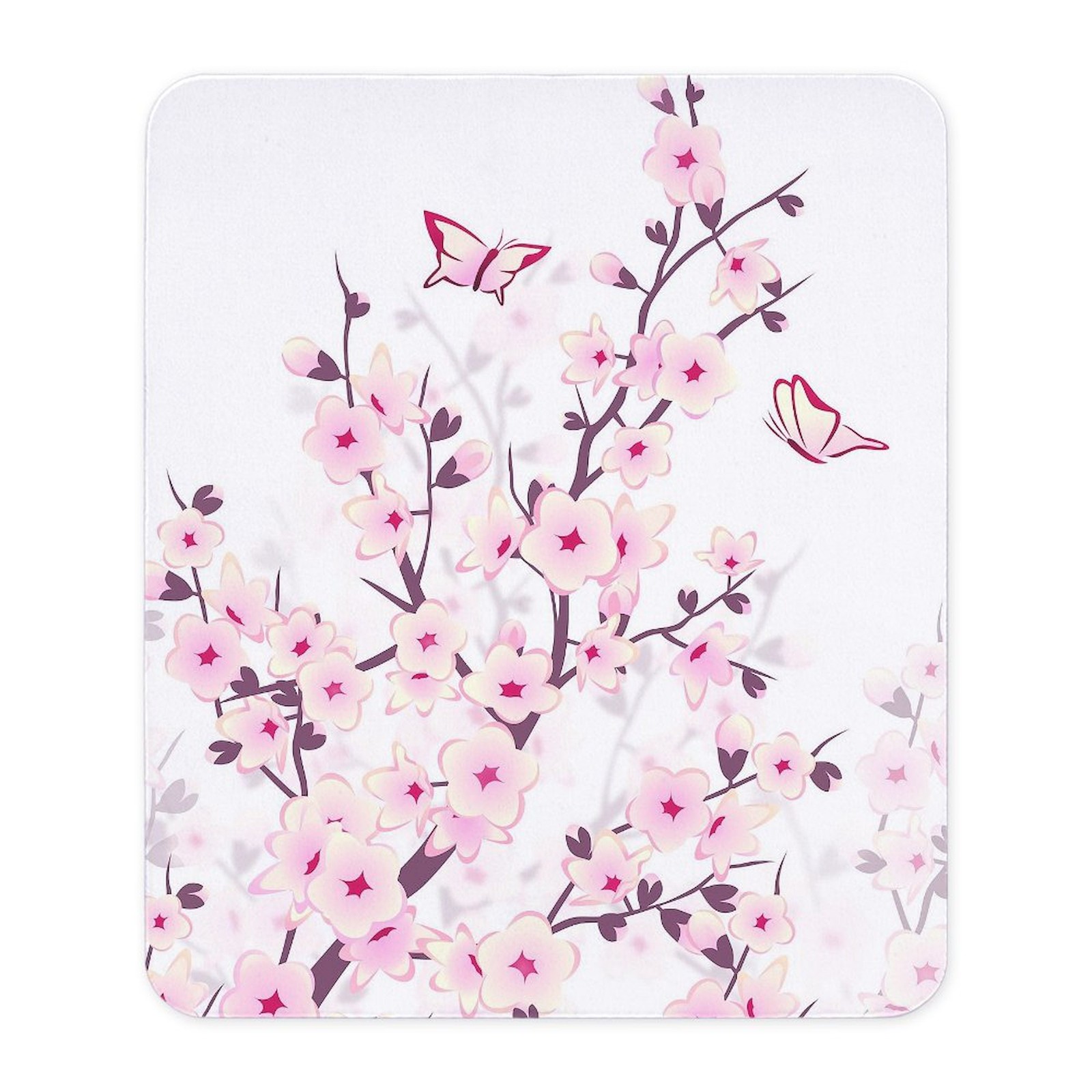 CafePress Cherry Blossoms And Butterflies Mousepad  (1617190221)