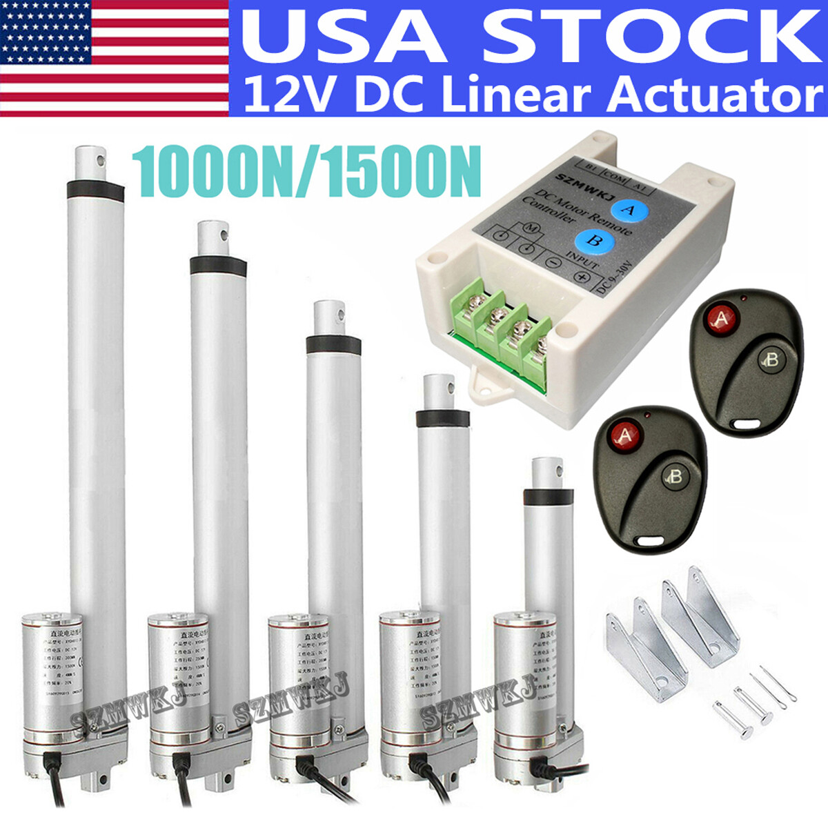 2"-18" Stroke Linear Actuator 12V DC Motor Auto Lift Heavy Duty Medical Auto Car