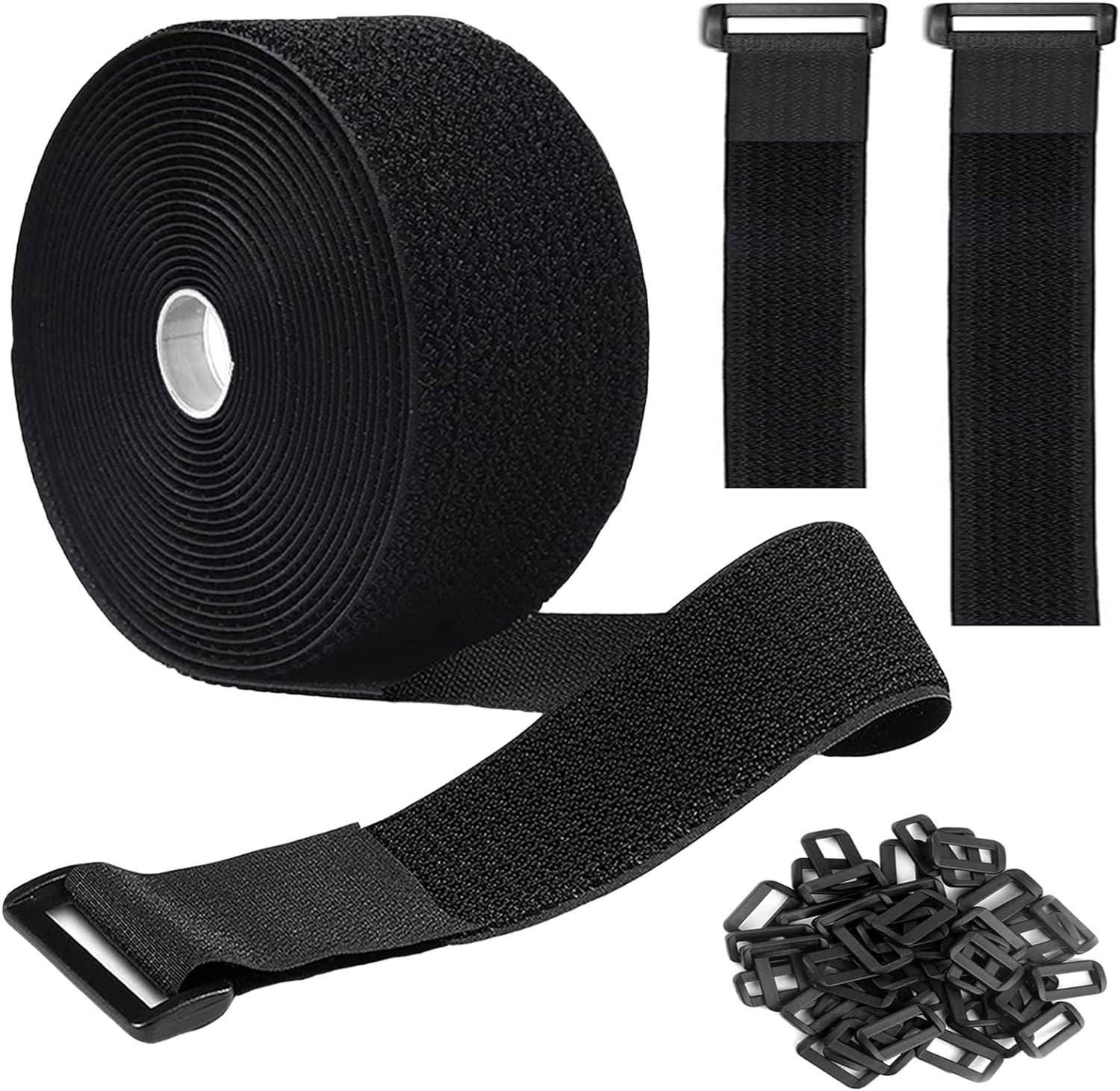Reusable 2 inch Wide Hook & Loop Straps - Perfect for All Your Organizing Needs