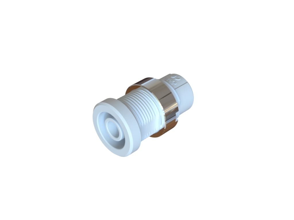Cal Test CT4397-07-9 - 4mm Sheathed Jack, M3 Threaded Hole, Panel, UL, White