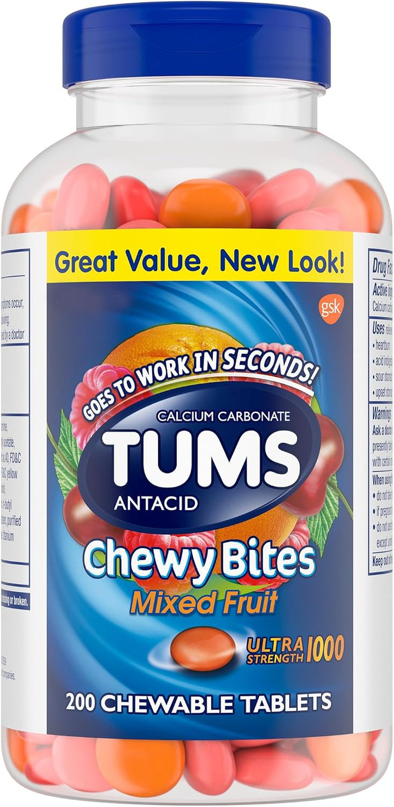 Chewy Bites Chewable Antacid Tablets for Ultra Strength Heartburn Relief, Great