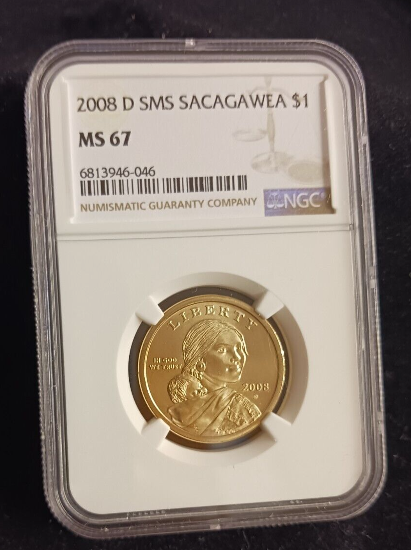 2008(D) SMS NGC MS 67 Sacagawea Dollar Coin