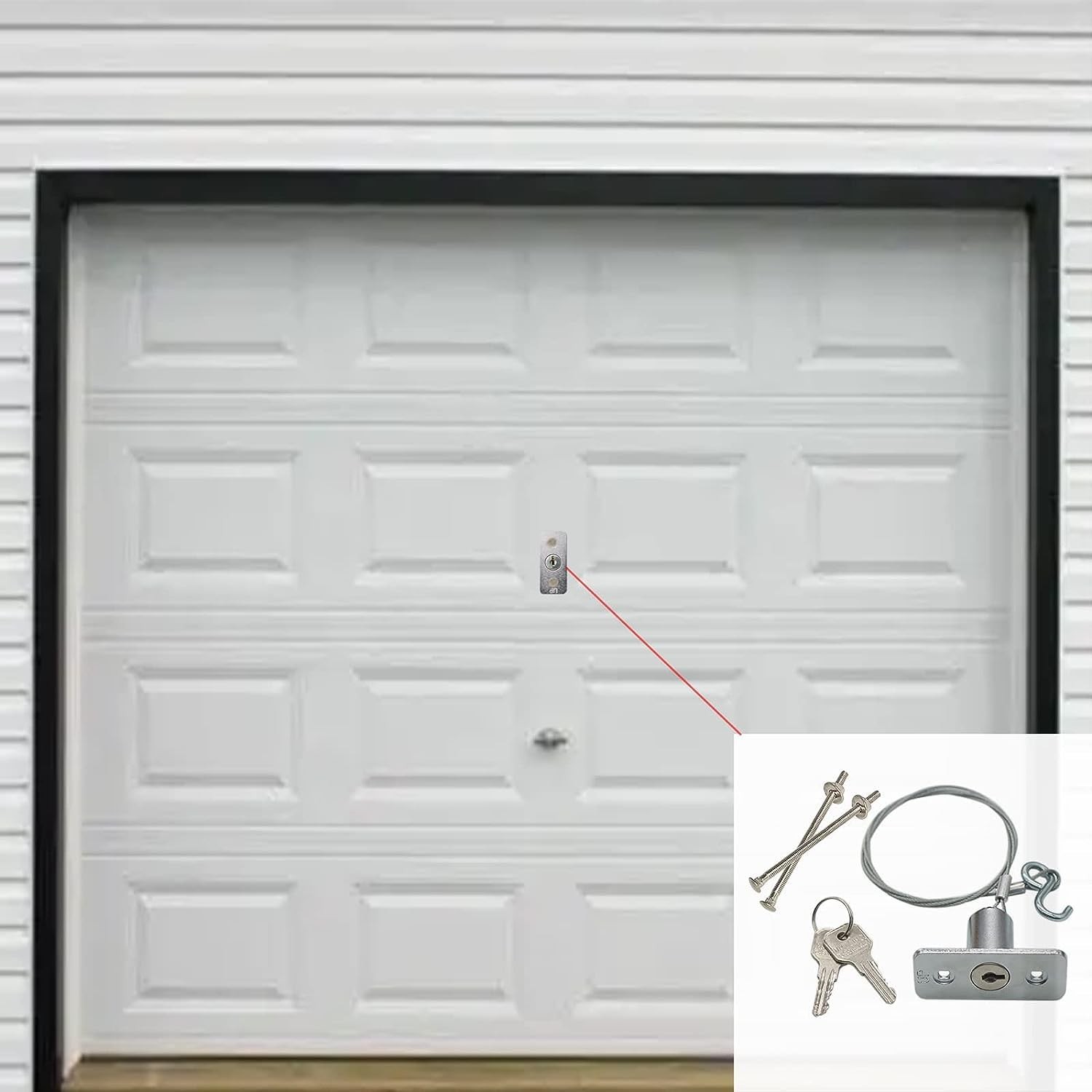 Garage Door Emergency Release Lock Kit Includes Keys & Mount Hardware NEW