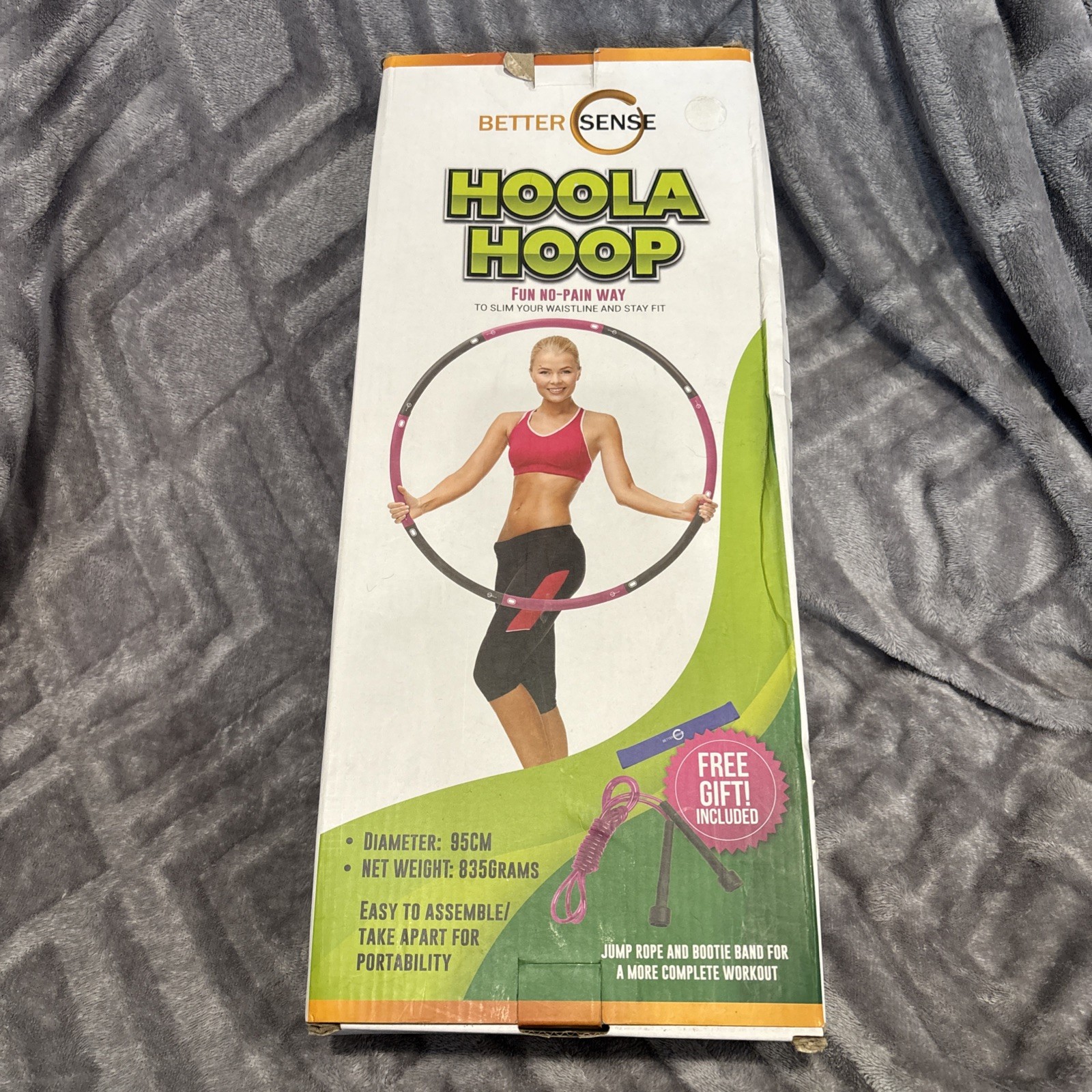 Better Sense Hoola Hoop for Adults 8 Section Detachable Hoola Hoops- Pink/Grey