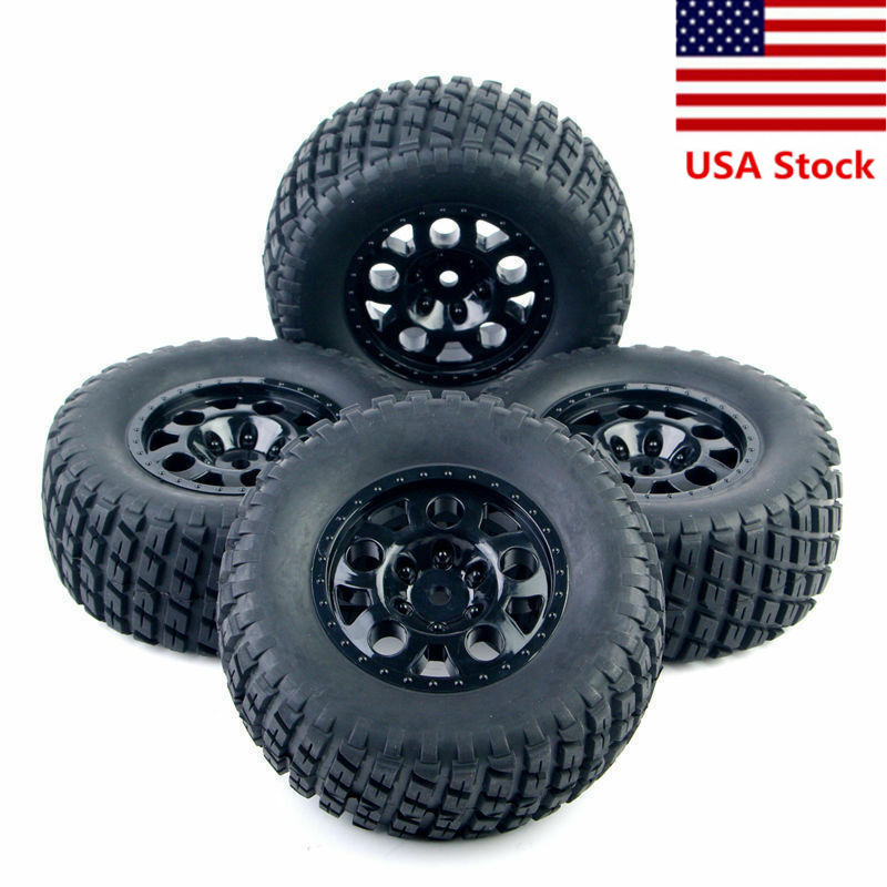 4Pcs 1/10 Short-Course Truck Off-road Tires 12mm Hex Wheels RC SLASH Cars Toys