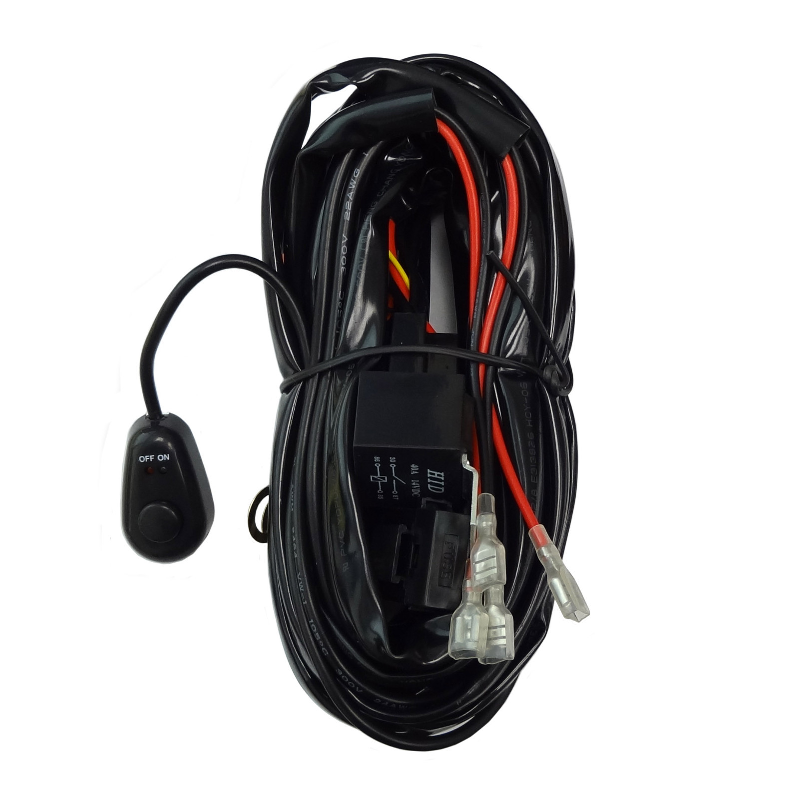 Relay Harness Wiring Cable for Fog Light Off Road HID LED Lamp 4-Lead Outputs