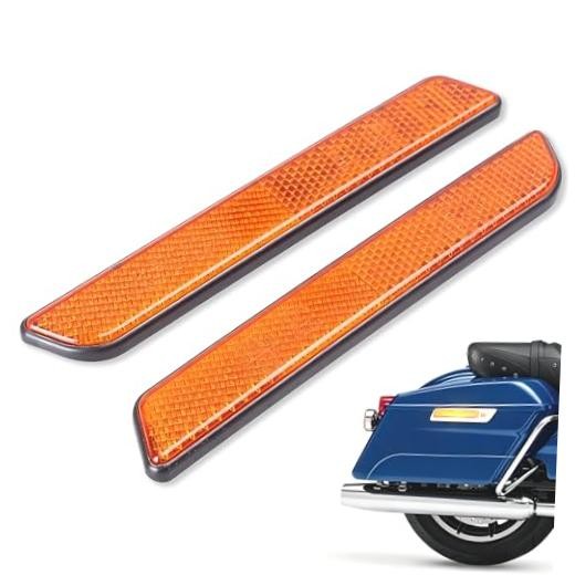 Front Fork Saddle Bag Side Reflector for Touring Street Road King 2014-2024 |