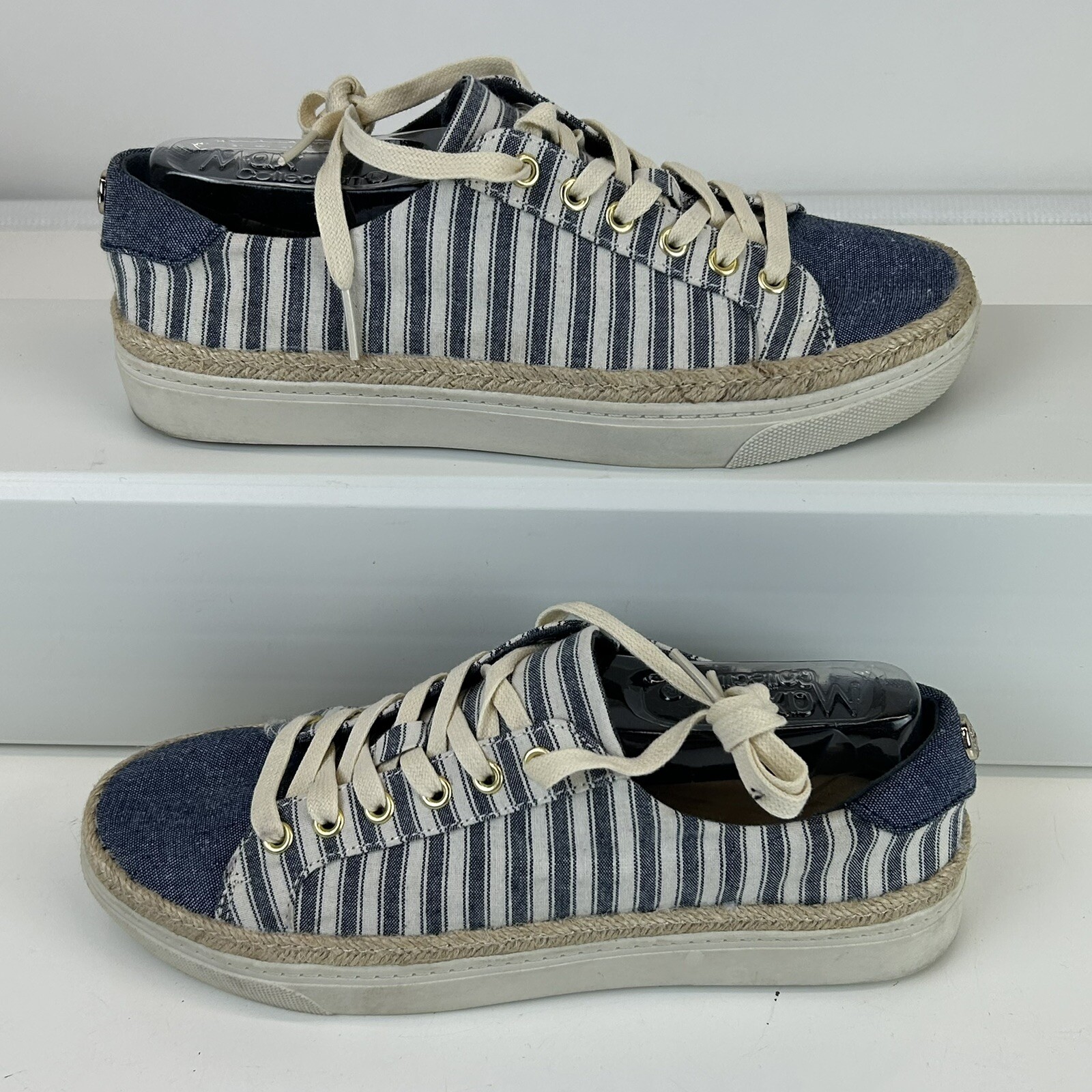 Liz Claiborne Shoes Womens 7 M Belfer Espadrilles Sneakers Lace Up Blue Fabric