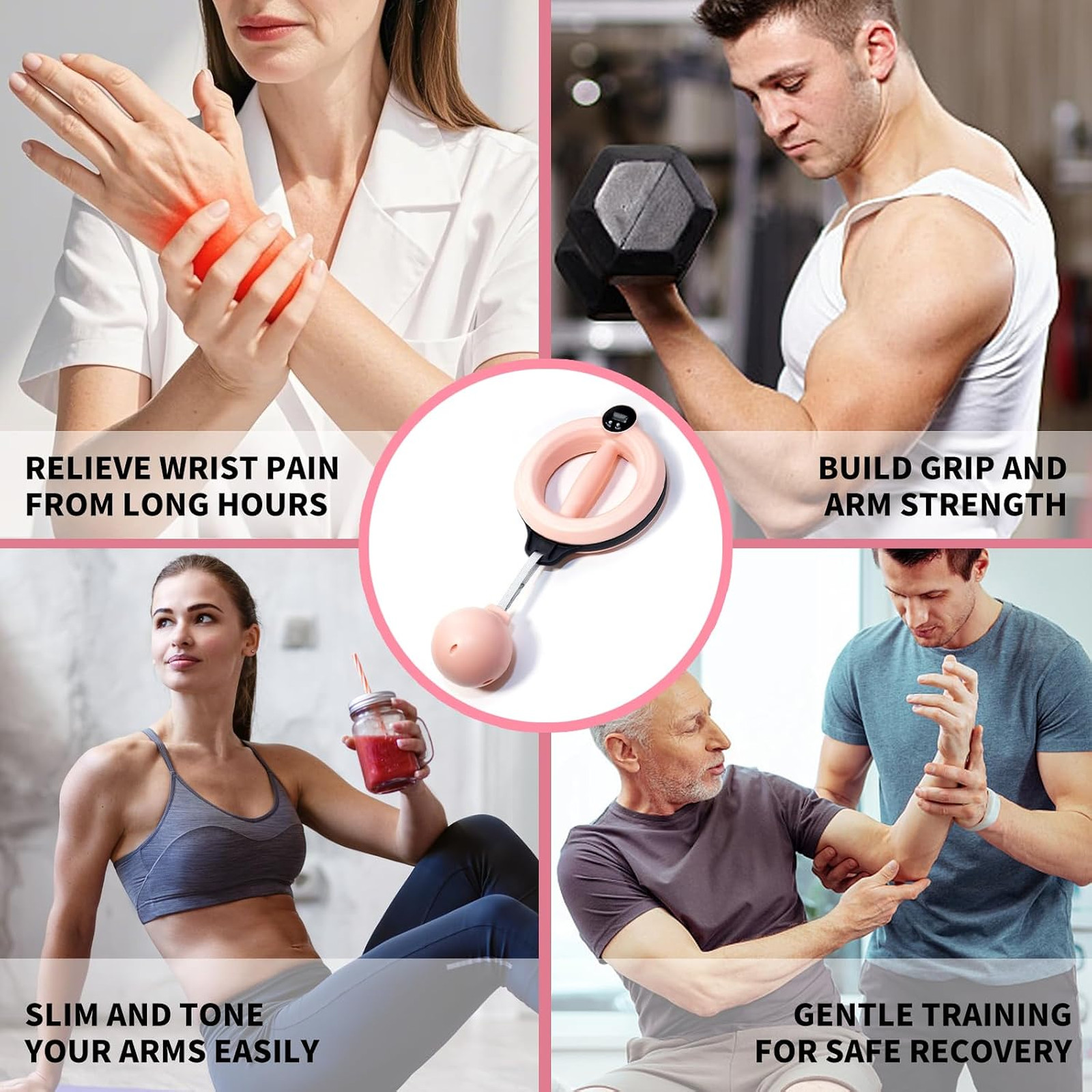 360 Rotating Wrist Forearm Trainer for Home Gym Arm Toner Workout | Adjustable