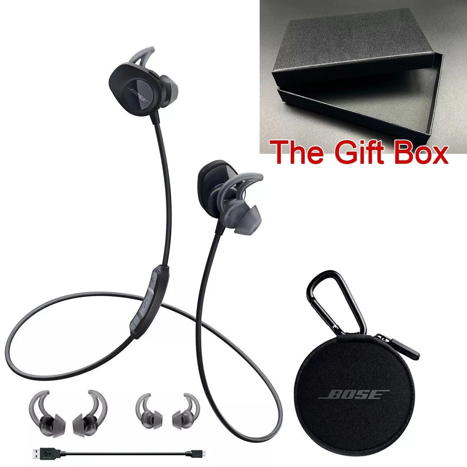 Bose SoundSport Wireless In Ear Bluetooth Sweat-Resistant Headphones-Black