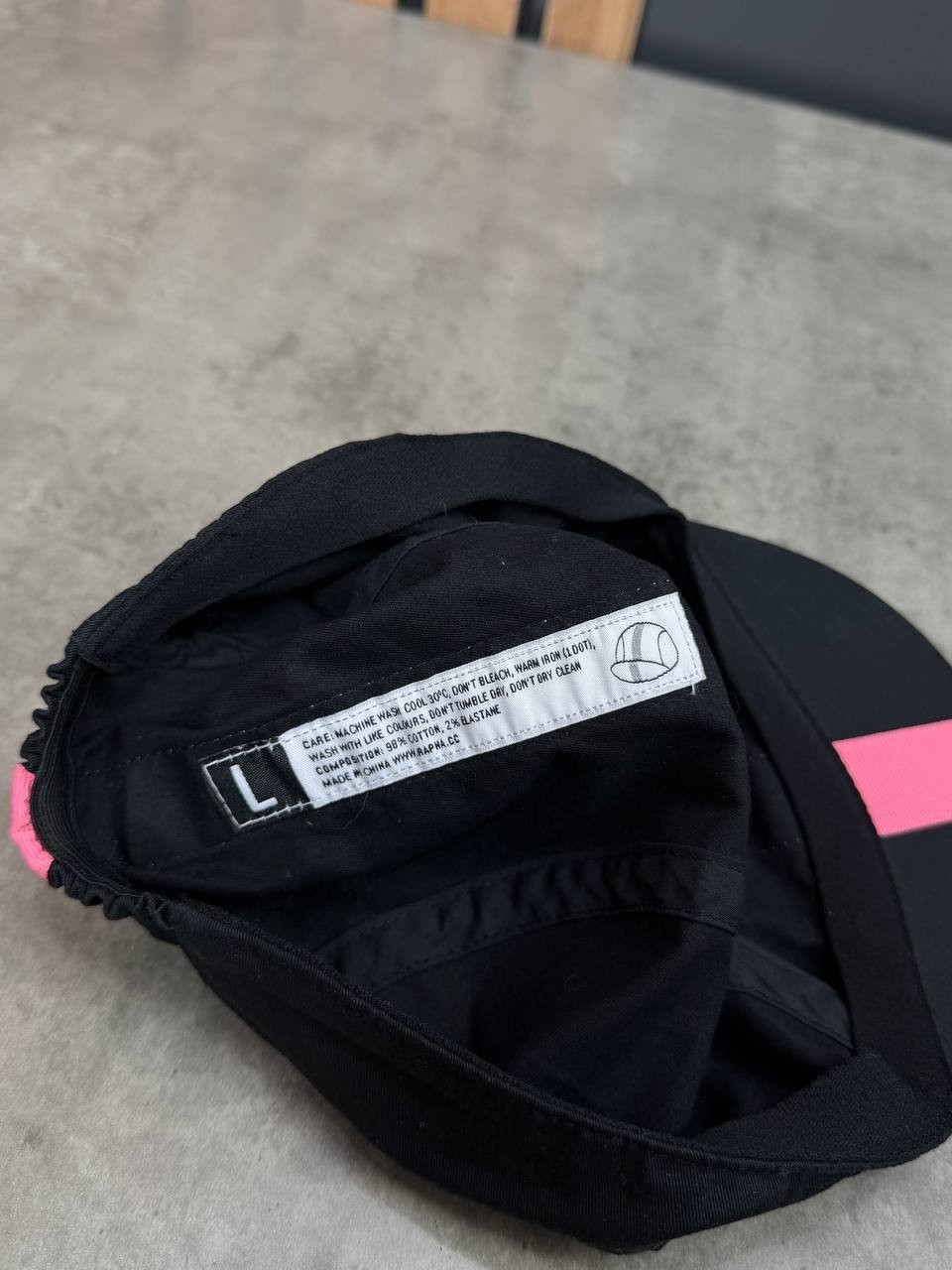 Rapha Black Pink Cycling Cap Size L