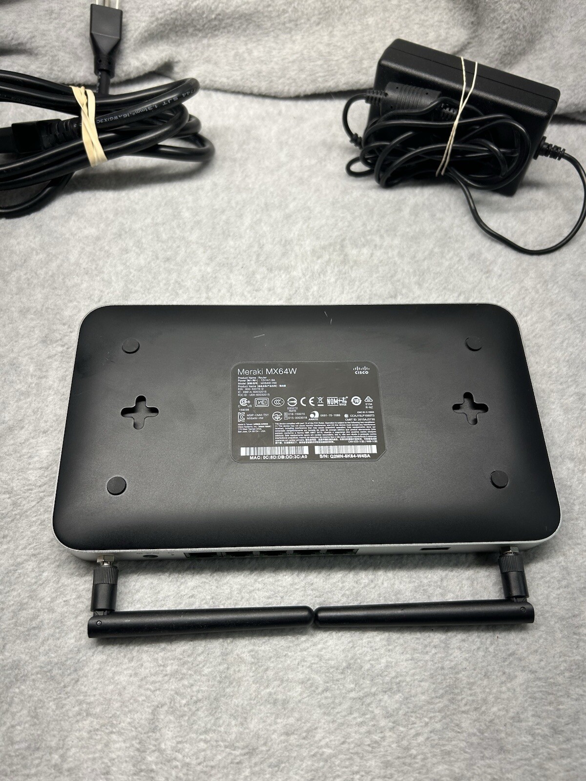Cisco Meraki MX64-HW Cloud Managed Security Appliance w/AC Adapter