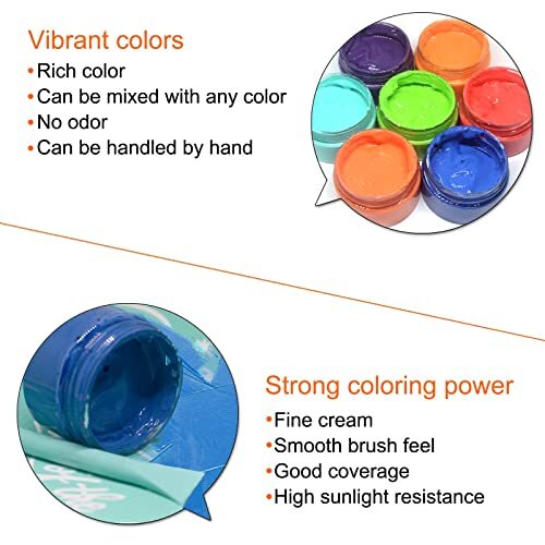 8 Jars Chalk Paste Paint Set, Silk Screen 8 Pcs Chalk Paste Starter Set