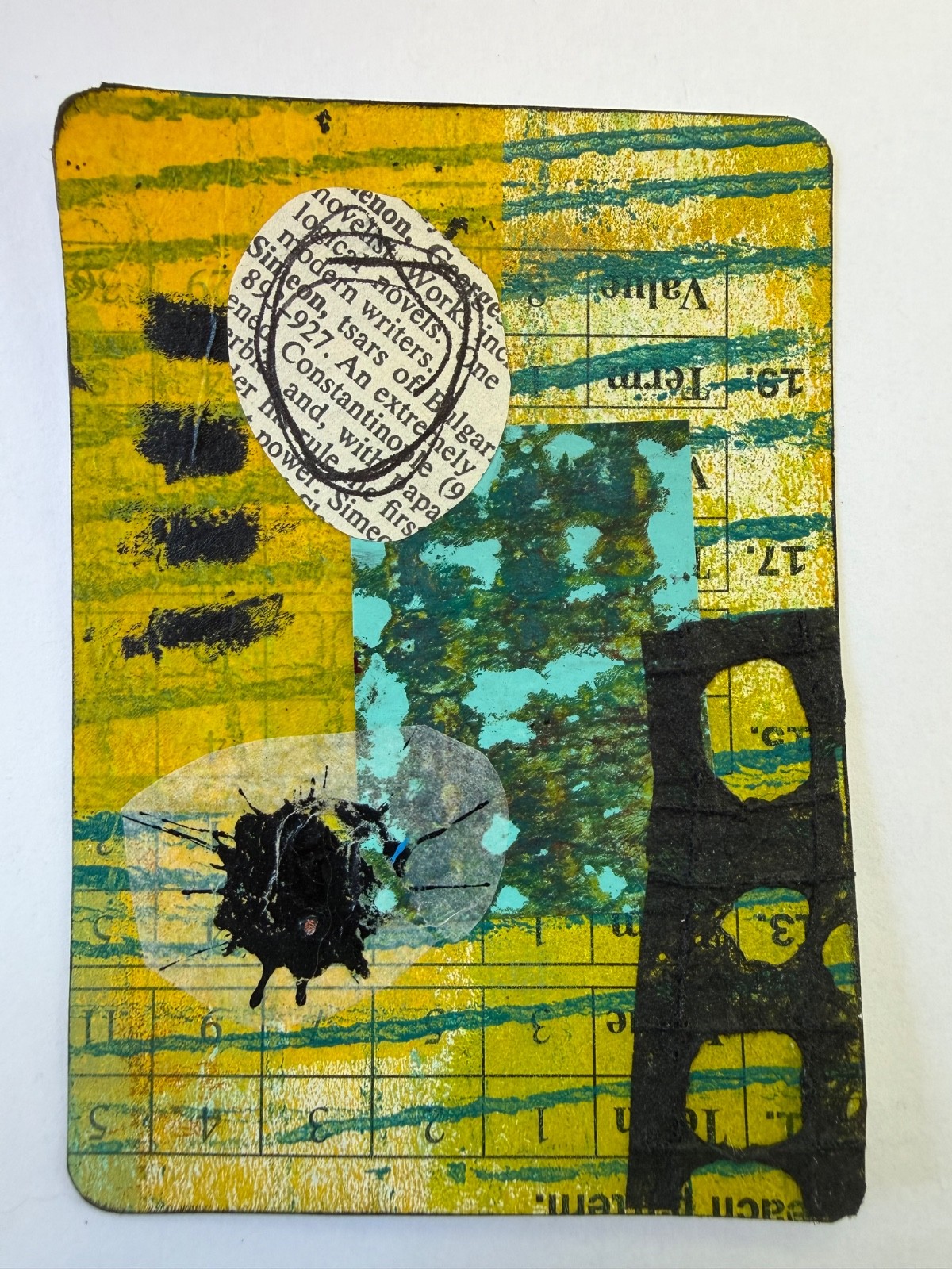 ACEO Original Artist Trading Card Abstract Mixed Media Collage OOAK