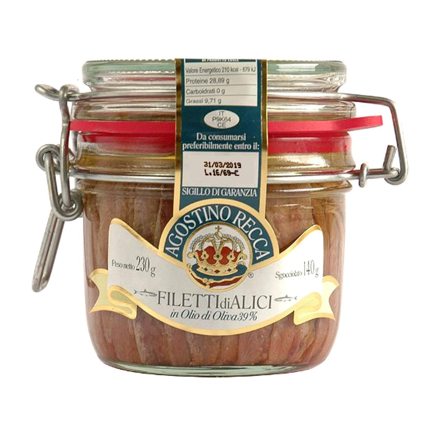 Anchovies Fillets in Olive Oil - Wild Caught Fish from Italy - Anchovy Fillet...