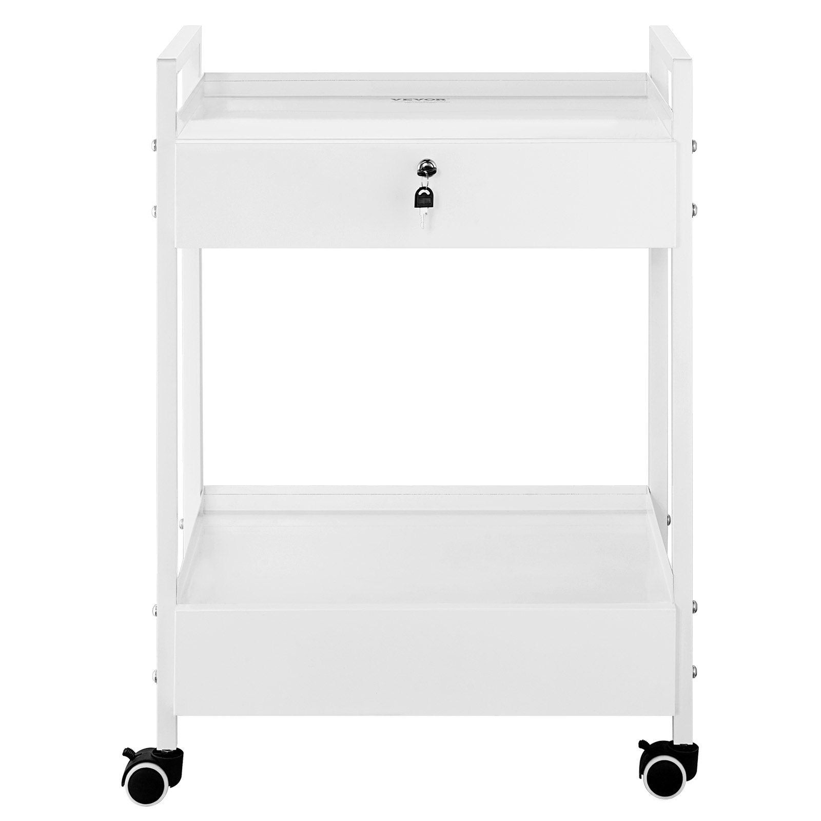 Lab Cart, 2 Tiers Stainless Steel Utility Cart, Medical Cart with 2 Drawers,