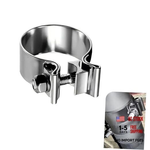 Car Exhaust Clamp, 2.5" Narrow Band Stainless Steel Seal Clamp 2.5Inch Silver