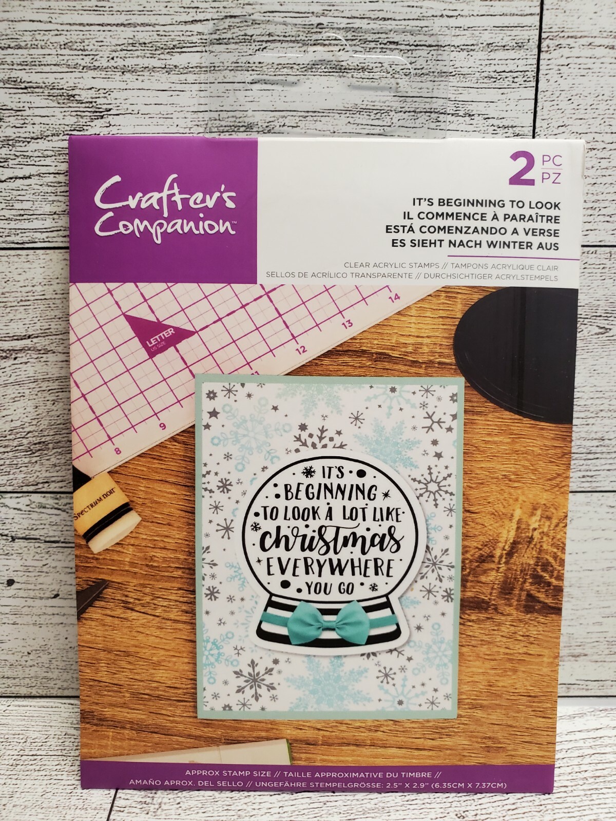 CCH2 Crafters Companion Christmas It's Beginning to Look Clear Acrylic Stamp