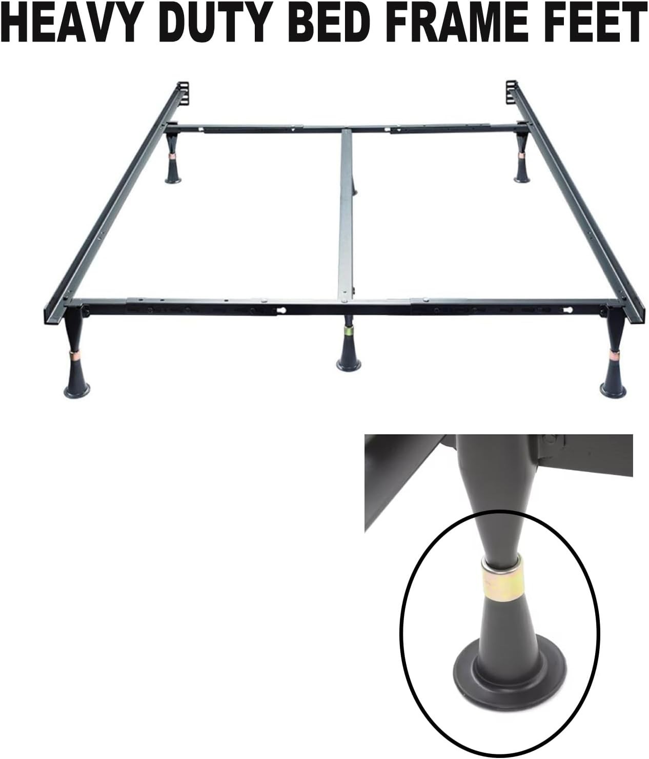 6PCS Reinforced Replacement Bed Frame Feet to Replace Wheels. Easy to Install...