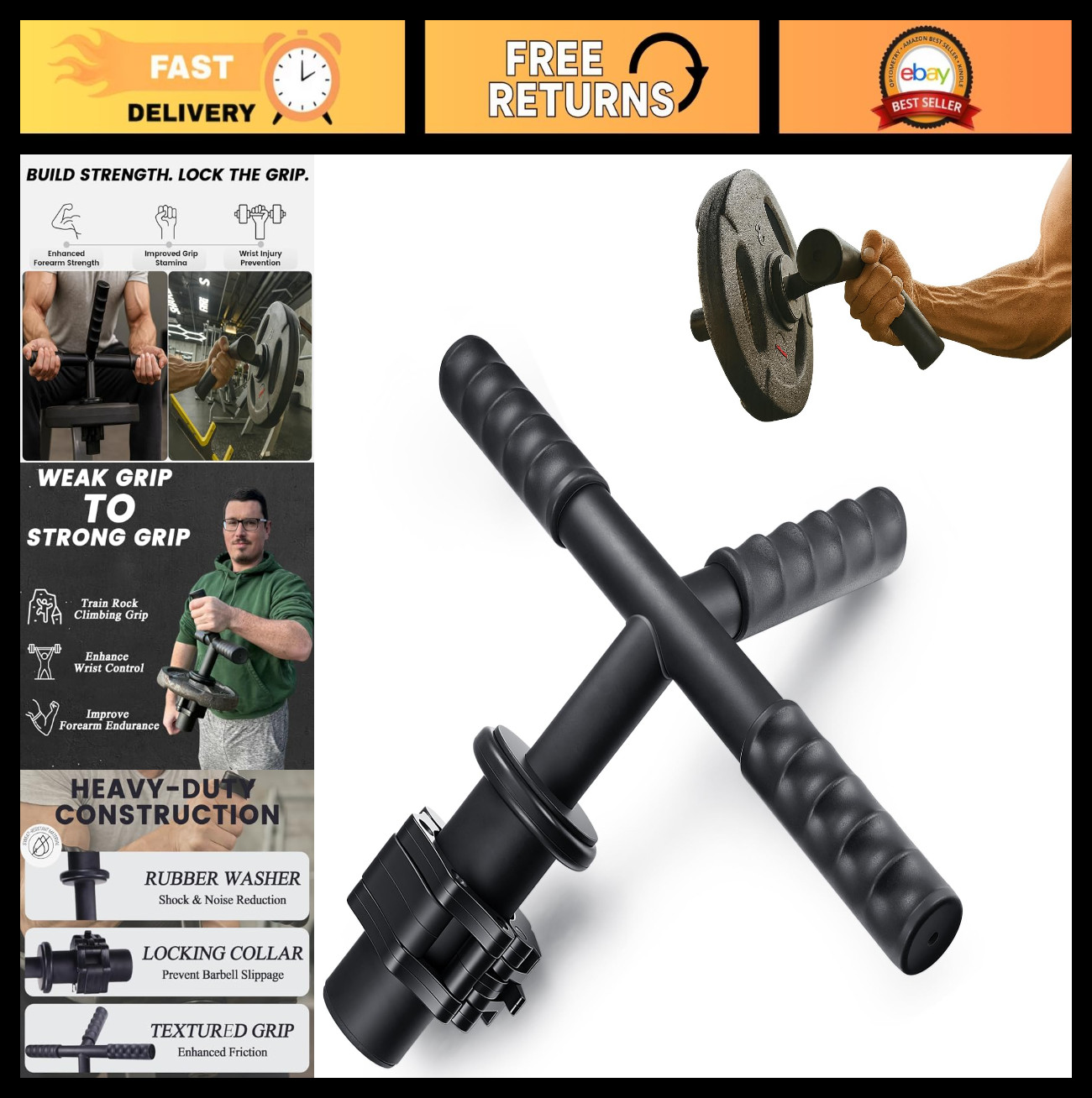 Adjustable Forearm & Wrist Strengthener - Alloy Steel Grip Trainer, Anti-Slip Sl