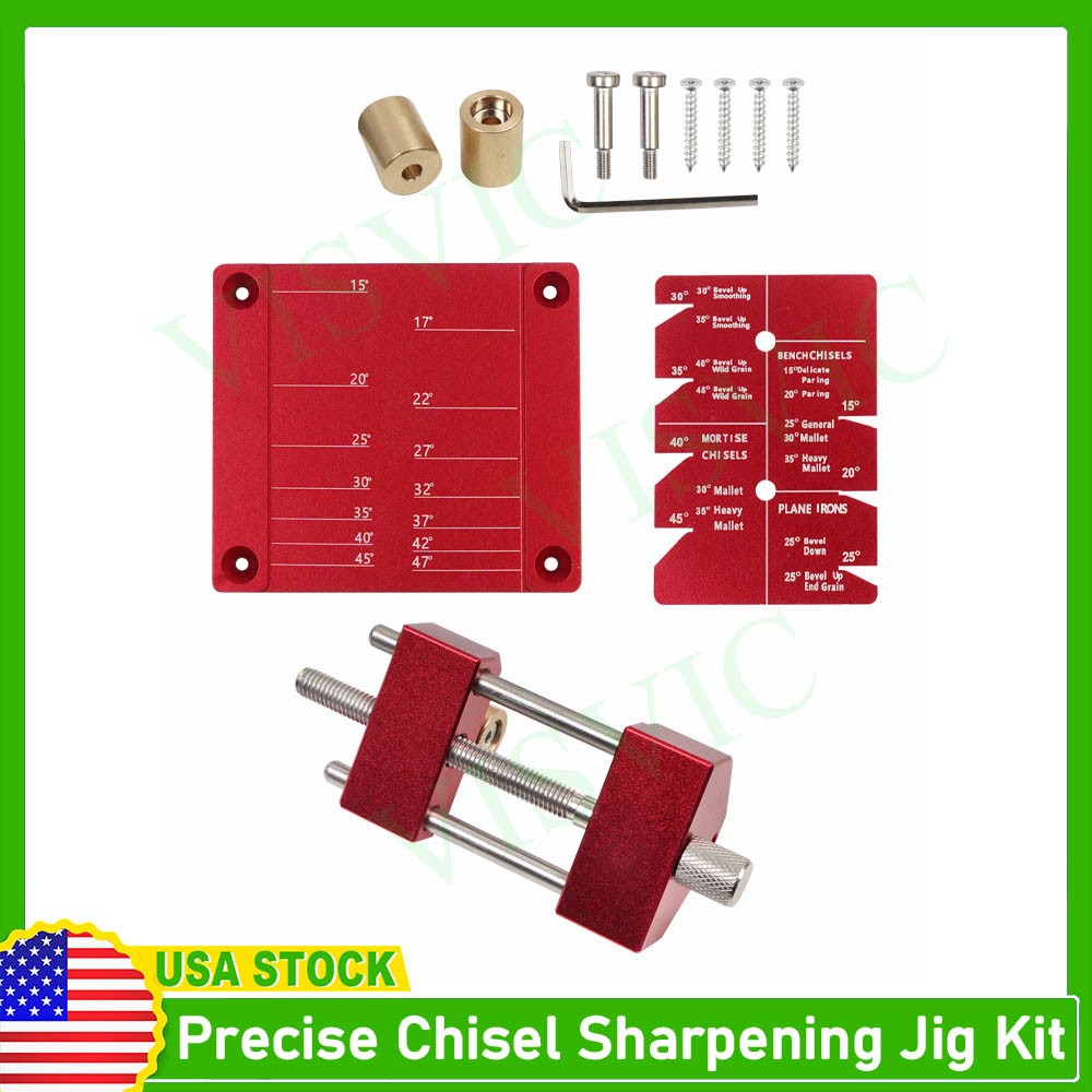 Precise Chisel Sharpening Jig Kit Honing Guide System Fits Woodworking Chisels