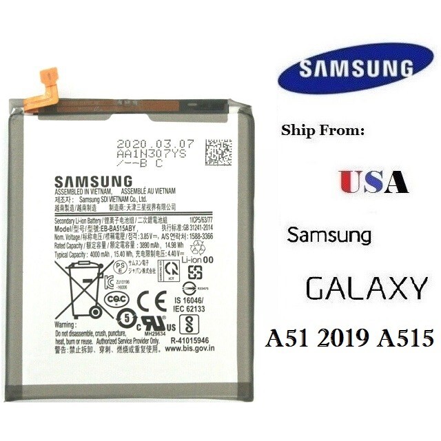 Battery Replacement for Samsung Galaxy A51 4G A515 2019 EB-BA515ABY 4000 mAh
