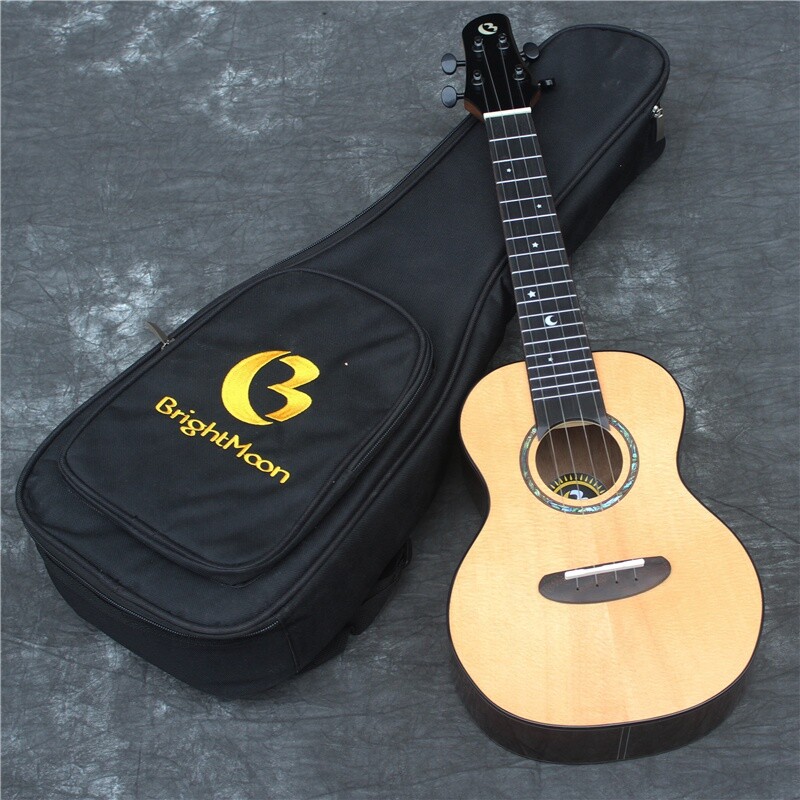 Bright Moon Solid Spruce Top Tenor Ukulele (Abalone Inlay)