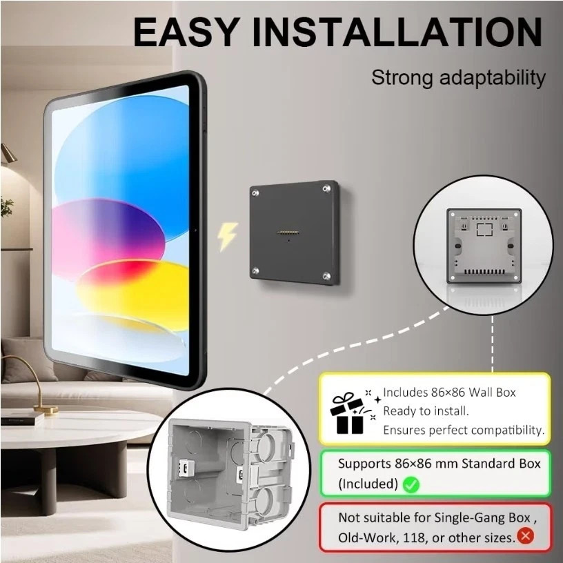 Wall Mount Charging Kit for Apple iPad 10th 10.9-in & iPad (A16) 11 in  Magnetic
