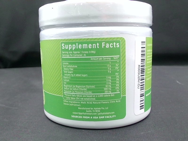 Hydrate Pro Sugar-Free Electrolytes Lime 8.8oz