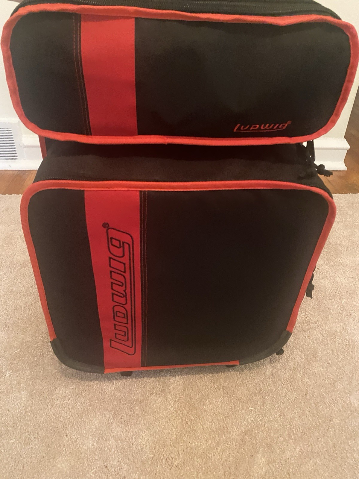 Ludwig Rolling Drum Case with Compartment and Wheels Beautiful Clean Condition!